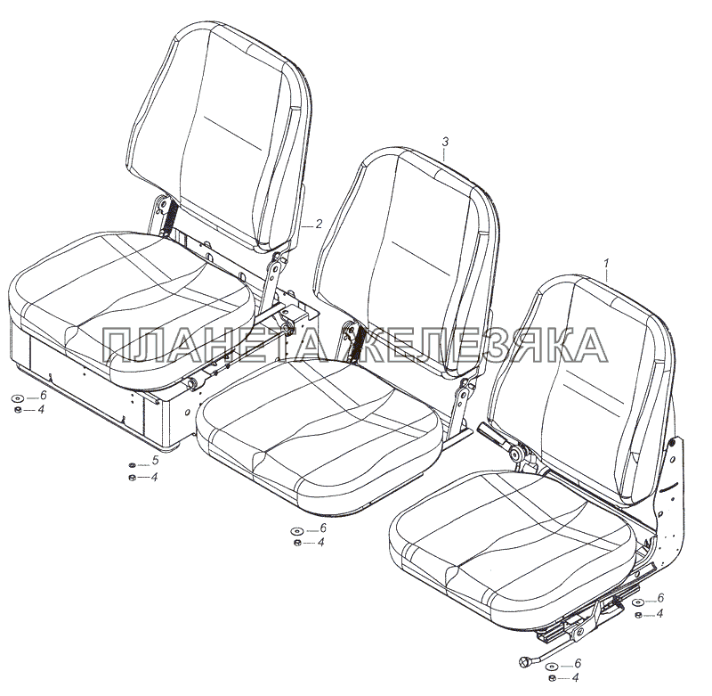 53205-5000120-11 Установка сидений КамАЗ-4308 (2008)